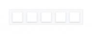 Рамка пятиместная Livolo C7 универсальная белое стекло C7-SR/SR/SR/SR/SR-11