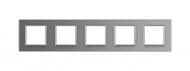 Рамка пятиместная Livolo C7 универсальная серое стекло C7-SR/SR/SR/SR/SR-15