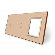 Панель сенсорна Livolo C7 тримісна універсальна золоте скло C7-C1/C1/SR-13