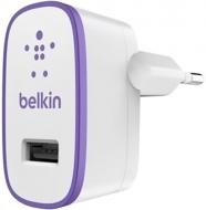 Сетевое зарядное устройство Belkin USB HomeCharger USB 2.1Amp Белый/Пурпурный (F8J052vfPUR)