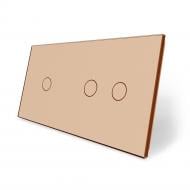 Панель сенсорная Livolo C7 двухместная универсальная золотое стекло C7-C1/C2-13