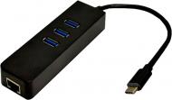 Переходник Dynamode USB 3.1 Type-C - RJ45 Gigabit Lan 3хUSB 3.0 0,19 м черный (USB3.1-TypeC-RJ45-HUB3)