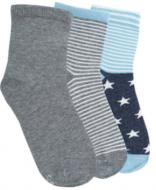 Комплект носков для девочекдля мальчиков Duna детских 066 (3 шт.) р.16–18 светлый джинс