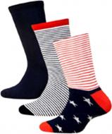 Комплект носков для девочекдля мальчиков Duna детских 066 (3 шт.) р.18–20 темно-синий