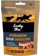 Лакомства полувлажные для собак Lucky Star мясо утки та трески ролы 4-5 см 85 г
