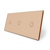 Панель сенсорная Livolo C7 трехместная универсальная золотое стекло C7-C1/C1/C1-13 Панель сенсорная Livolo C7 трехместная универсальная золотое стекло C7-C1/C1/C1-13