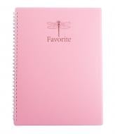 Книга для записей FAVOURITE PASTEL А4 80 л клетка розовый Buromax