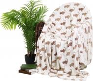 Плед Кішки 160x220 см кремовий із малюнком La Nuit