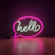 Неонова вивіска LED-NEON HELLO 295x206 мм рожевий
