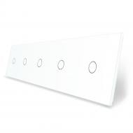 Панель сенсорная Livolo C7 пятиместная универсальная белое стекло C7-C1/C1/C1/C1/C1-11