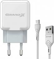 Зарядний пристрій Grand-X USB 5V 2,1A White (CH-03UMW)