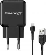 Зарядний пристрій Grand-X USB 5V 2,1A Black (CH-03T)