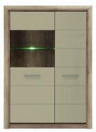 Витрина BRW Koen 2 1380х985х400 мм дуб каньон монумент/ песчаный глянец (S337-REG1D1W/143-DAMO/PIP)