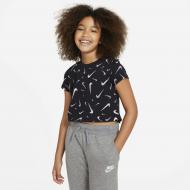 Футболка Nike G NSW TEE CROP SWOOSHES DC7348-010 р.M черный