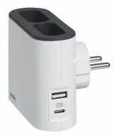 Разветвитель Legrand без заземления 2 гн. бело-серый 49401 Разветвитель Legrand без заземления 2 гн. бело-серый 49401