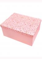 Коробка подарочная прямоугольная розовая в крапинку 19х13х7,5 см