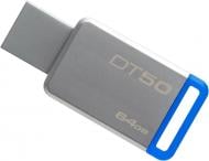 Флеш-память USB Kingston DataTraveler 50 64 ГБ USB 3.0 blue (DT50/64GB)