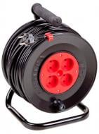 Подовжувач на котушці Леміра без заземлення 4 гн. чорний із червоним 30 м У16-01 2х2,5 Подовжувач на котушці Леміра без заземлення 4 гн. чорний із червоним 30 м У16-01 2х2,5