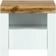 Тумба прикроватная BRW HOLTEN 1ш 545x505x420 мм белый/дуб вотан/белый глянец