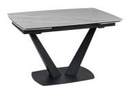 Стол обеденный Prestol Саймон 1200(1800)x800x750мм серый матовый/черный