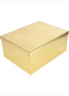 Коробка подарочная прямоугольная блеск золото 23х16х9 см