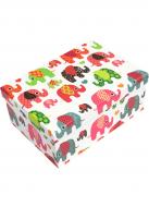 Коробка подарочная прямоугольная слонята 33х25х13 см