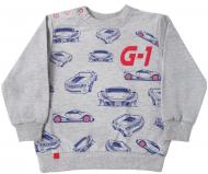 Джемпер для мальчика GABBI Гонки р.98 светло-серый DG-07-18 Джемпер для мальчика GABBI Гонки р.98 светло-серый DG-07-18
