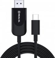 Кабель мультимедійний Real-el USB Type–C – HDMI 1,8 м black (EL123500044)