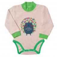 Боді для хлопчика GABBI Зооленд р.68 бежевий із зеленим BD-03-2-18