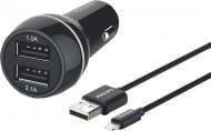 Зарядний пристрій у машину Philips 2xUSB 3.1А Black (DLP2357V/10)