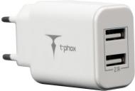 Мережевий зарядний пристрій T-PHOX Pocket 2.1A Dual USB (White)