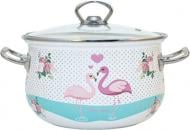 Кастрюля с крышкой Infinity SD-1377 20 см / 3.7 л Love Flamingo (6625847)