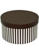 Коробка подарочная круглая черная полоса 31,5х16,8см