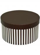 Коробка подарочная круглая черная полоса 20,5х11,8см