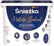 Краска латексная водоэмульсионная Sniezka Mattlatex Brilliant глубокий мат белый 3 л 4,1 кг