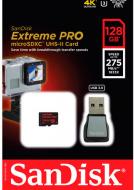 Карта пам'яті SanDisk microSDXC Extreme Pro 128GB + USB 3.0 reader (SDSQXPJ-128G-GN6M3)