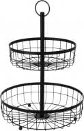 Корзинка для фруктов Flamberg Premium двойной Rise 40,5х28 см черный (DS19217BK)