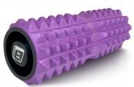 Масажний ролик EasyFit Grid Roller 33 см v.1.2 із заглушками Фіолетовий (EF-2022a-V)