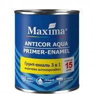Антикорозійна акрилова емаль Maxima 3 в 1 «Anticor Aqua» чорний глянець 0,9 кг