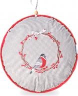 Подушка декоративная Новогодняя Снегирь 38x38 см серый IDEIA