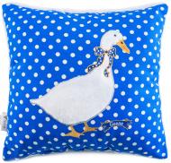 Подушка декоративная Гусь 43x43 см белый с синим IDEIA