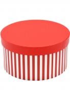 Коробка подарочная круглая красная полоса 29,5х15,8см