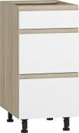 УЦЕНКА! Тумба нижняя с тремя ящиками МС Джетта 40х82х54 см, белый альба/дуб сонома Грейд (УЦ №2886)