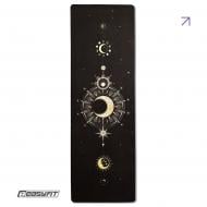 Коврик для йоги EasyFit BlackMoon замша+каучук 3 мм EF-1926 черный