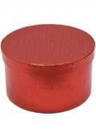 Коробка подарочная круглая блеск красный 35х17,3см