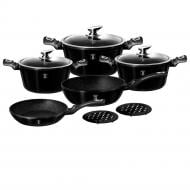 Набір посуду Berlinger Haus Metallic Line SHINY BLACK Edition 10 предметів BH 1663N