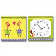 Часы настенные на холсте Жирафы 06-101