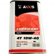 Моторное масло полусинтетическое Axxis MOTO 4T 10W-40 1 л (AX-2054)