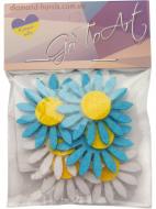 Декор из фетра GoToArt Ромашка 4 см 6 шт. 125419 белый/голубой
