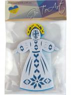 Декоративное изделие GoToArt из фетра Мотанка 10x7,5 см белый/синий